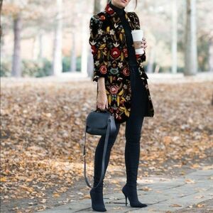 OrderPlus Women’s Floral Jacket Coat Sz M Fall Business Casual Lightweight Layer